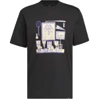 Adidas Camisa funcionais 'Sports Bar Memorabilia' creme / roxo claro / preto