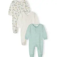 MINOTI Pijama creme / cinzento claro / menta / branco lã