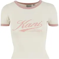 Karl kani Camisa 'Varsity' bege claro / rosa claro