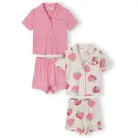 MINOTI Pijama verde / rosa / branco lã