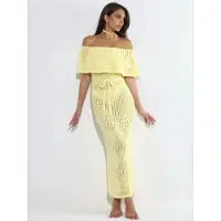 Hiccups for Kids Vestido de praia amarelo