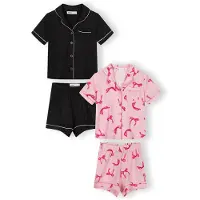 MINOTI Pijama rosa / cor-de-rosa / preto / branco