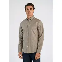 Lindbergh Camisa castanho escuro / branco
