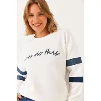 Bianco Lucci Sweatshirt azul ganga / branco