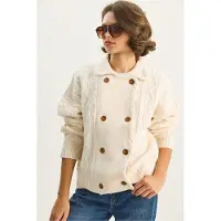 Bianco Lucci Casaco de malha 'Strickjacken' creme