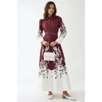 Hiccups for Kids Vestido borgonha / branco