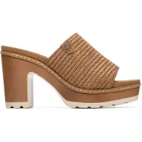 Refresh para mulher. 17528202-CAMEL Sandálias 175282 castanhas (38), Marrom, Tecido, 5 a 8cm, Nenhum, Casual