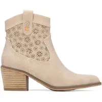 Refresh para mulher. 17515002-BEIGE Botins 175150 bege (40), Marrom, 3 a 5cm, Zíper, Casual