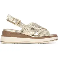 Xti para mulher. 14525201-ORO Sandálias 145252 douradas (39), Ouro, Tecido, 3 a 5cm, Fivela, Casual, Esportivo