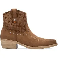 Refresh para mulher. 17504202-CAMEL Botins 175042 castanhos (37), Marrom, 3 a 5cm, Zíper, Casual