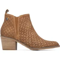 Refresh para mulher. 17515206-CAMEL Botins 175152 castanhos (37), Marrom, 3 a 5cm, Zíper, Casual