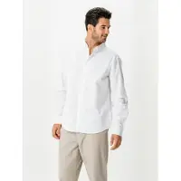 TeeShoppen Camisa ' Linen Blend ' branco