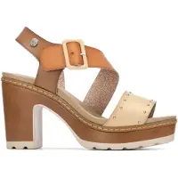 Refresh para mulher. 17520802-BEIGE Sandálias 175208 castanhas (37), Marrom, 5 a 8cm, Fivela, Casual