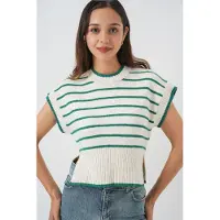 Big Dart Pullover esmeralda / branco