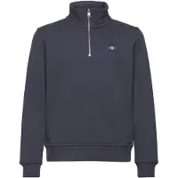 Gant unisex para criança. 906895 Camisola com fecho de correr Shield azul-marinho (9/10años= 134/140cm), Casual, Algodão, moda infantil