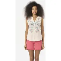KOROSHI Blusa azul céu / vermelho / preto / offwhite