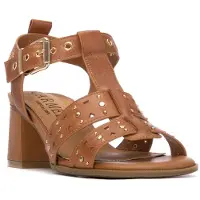 Carmela para mulher. 16325102-CAMEL Sandálias de couro 163251 castanho (36), Marrom, 5 a 8cm, Fivela, Casual, Clássico