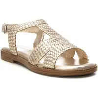 Carmela para mulher. 16219902-ORO Sandália de Couro 162199 dourada (41), Plano, Fivela, Casual