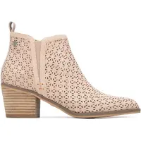 Refresh para mulher. 17515203-NUDE Botins 175152 bege (36), Marrom, 3 a 5cm, Zíper, Casual