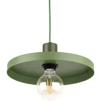 TK Lighting Candeeiro suspenso Sila, verde, metal, Ø 30 cm, E27