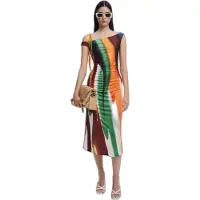 Desigual , Vestido às riscas M. Christian Lacroix, Mulher, PoliÉSter, Branco, XS