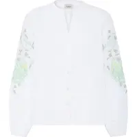 Fransa Blusa 'FROLANA' verde / branco