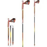 TSL Outdoor - Bastões trail / corrida - Trail C4 Cork Cross Fire Sht para Unissexo - Tamanho 130 cm - Laranja