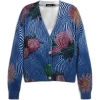 Desigual , Cardigã de flores, Mulher, AlgodÃO, Azul, L