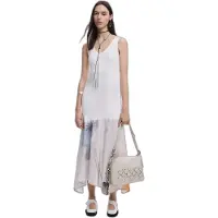 Desigual , Vestido decote em V combinado, Branco, XL