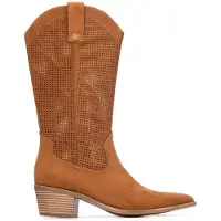 Xti para mulher. 14547302-CAMEL Botas 145473 castanhas (40), Marrom, 3 a 5cm, Zíper, Casual