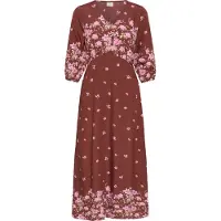 Kaffe Vestido 'KARosine' ecru / castanho / rosa escurecido