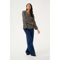 Kaffe Blusa 'KA Mathilde' bege escuro / preto