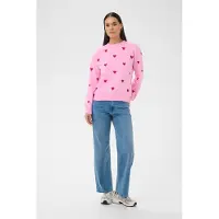 Kaffe Sweatshirt 'KAmabel' rosa claro / vermelho