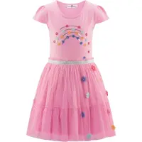 Happy girls Vestido azul / aqua / alperce / cor-de-rosa