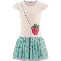 Happy girls Vestido verde / rosa / vermelho