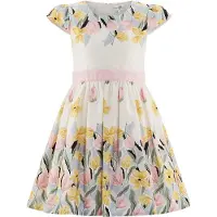 Happy girls Vestido ecru / azul claro / amarelo / preto