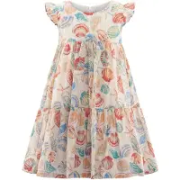 Happy girls Vestido creme / aqua / alperce / coral