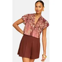 Love & roses Blusa bege / chocolate / malva / rosa escuro