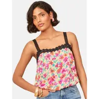 Love & roses Top azul / amarelo claro / rosa / vermelho