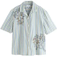Next Camisa creme / azul claro / amarelo pastel / preto