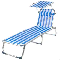 Aktive Espreguiçadeira Dobrável 5 Posições Sunhade & Pillow
