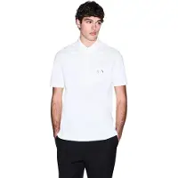 Armani Exchange para homem. XM002231AF10366U0009 Polo de algodão branco (S), Casual, Manga curta
