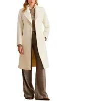 Ralph Lauren para mulher. 297962169006 Casaco cruzado de mistura de lã bege (46), Casual, Clássico
