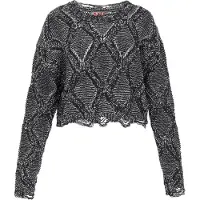 MyMo ROCKS Pullover cinzento / mosqueado preto