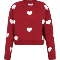 Mymo Pullover vermelho escuro / branco