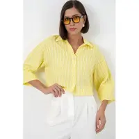 Big Dart Camisa amarelo limão / branco