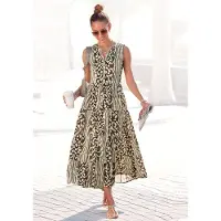 LASCANA Vestido de verão bege / verde
