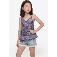 KOROSHI Top navy / oliveira / orquídea / branco