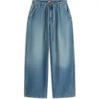 Tommy Hilfiger Calças de ganga de pregas 'Drawstring Loose Wide Leg With' azul ganga