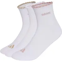 Adidas Meias de desporto 'womens quarter 3 Pair Pack' castanho / rosa claro / branco